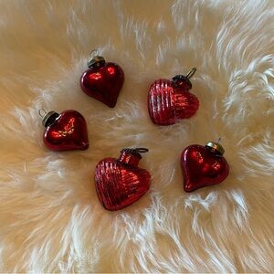 Heart-shaped Mercury Ornaments ~ Set of 5